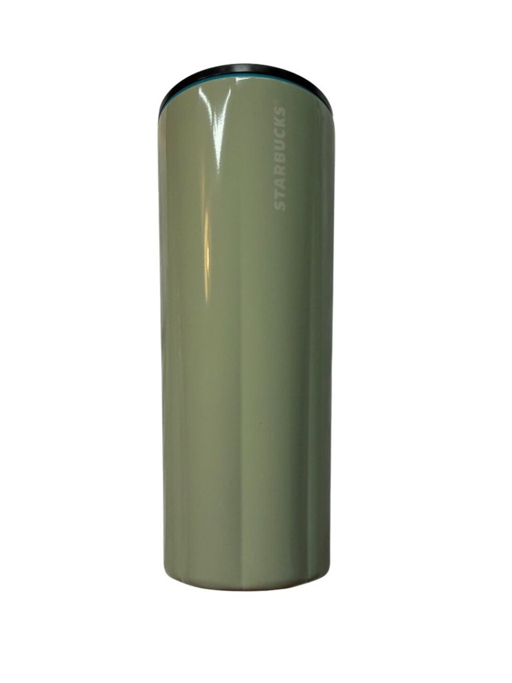 Starbucks Sage Green 24oz Stainless Steel Tumbler With Blue Lid For Cold Beverag